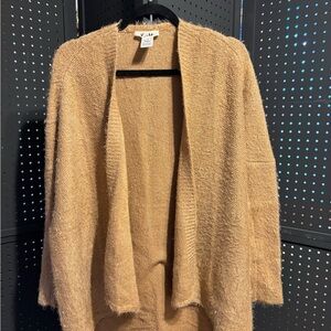Elegant Open-Front Camel Cardigan